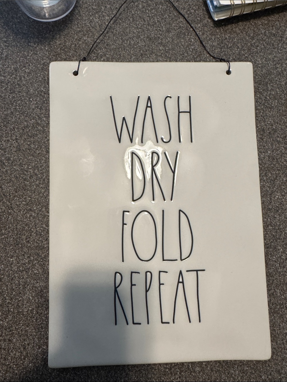 Rae Dunn ceramic laundry sign